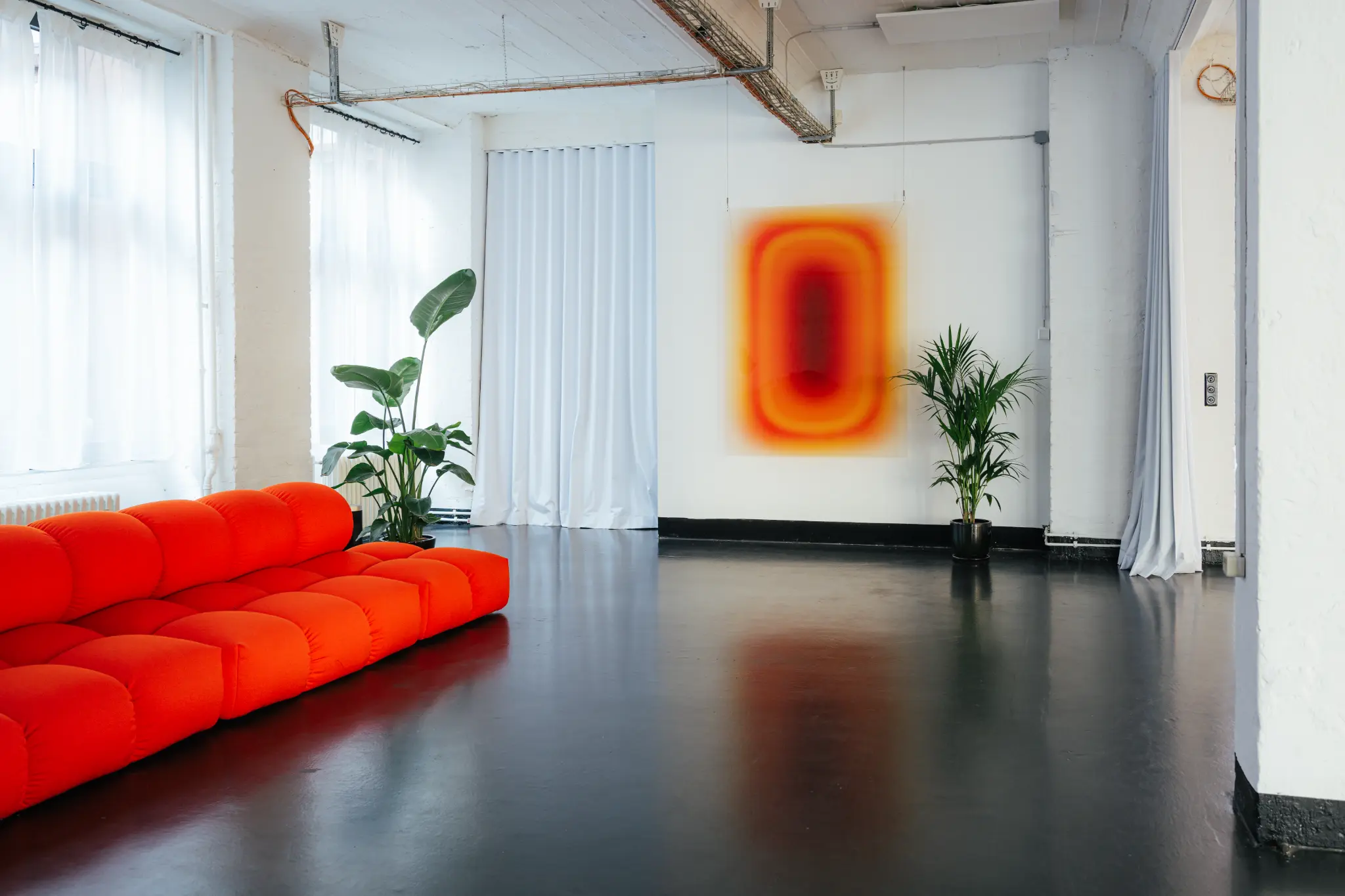 The red couch at FLOAT Studio